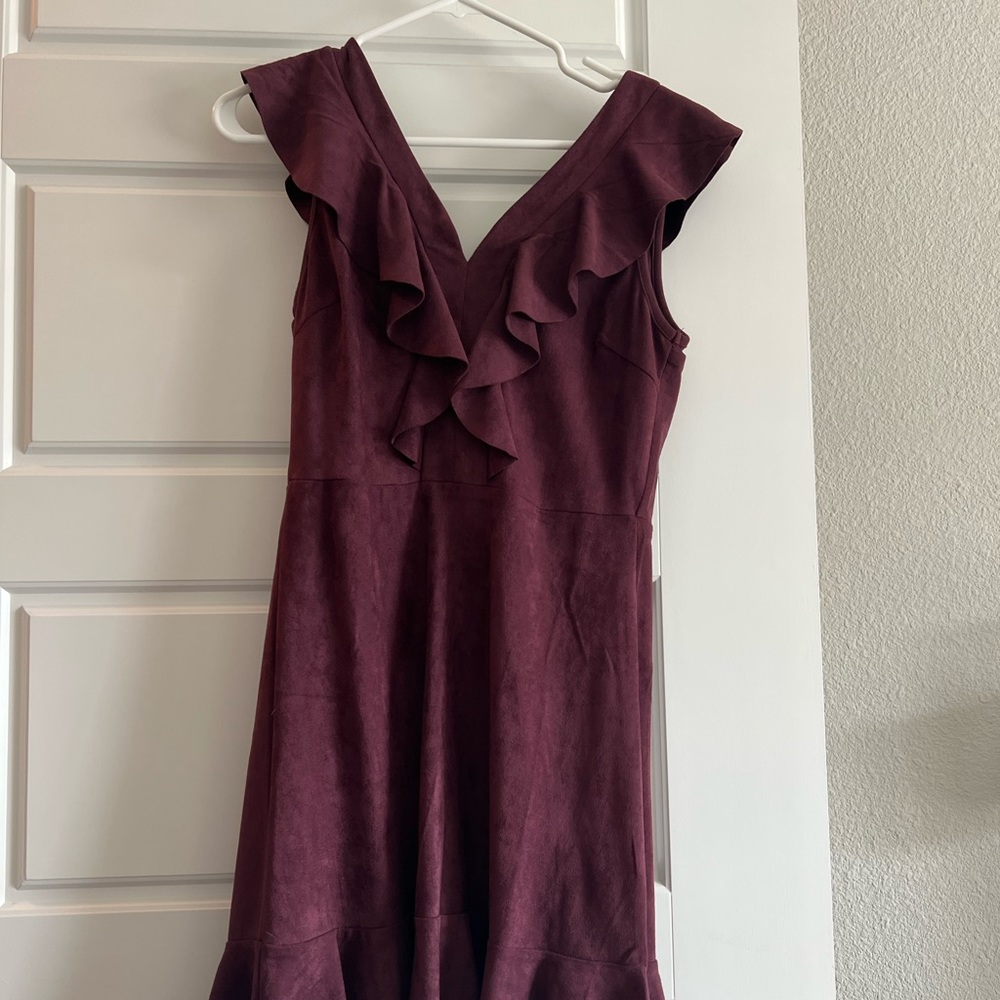 Maroon suede dress